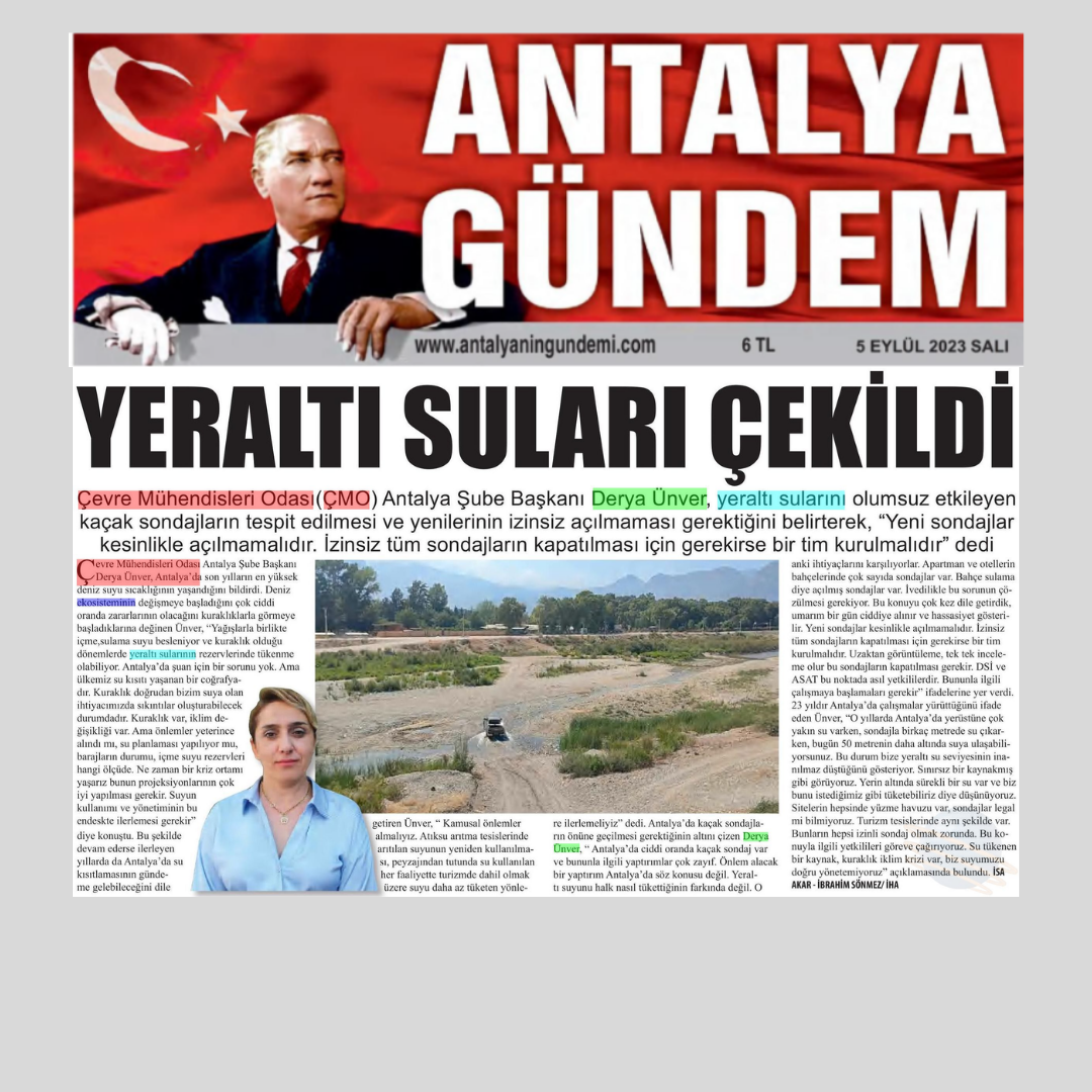 YERALTI SULARI ÇEKİLDİ