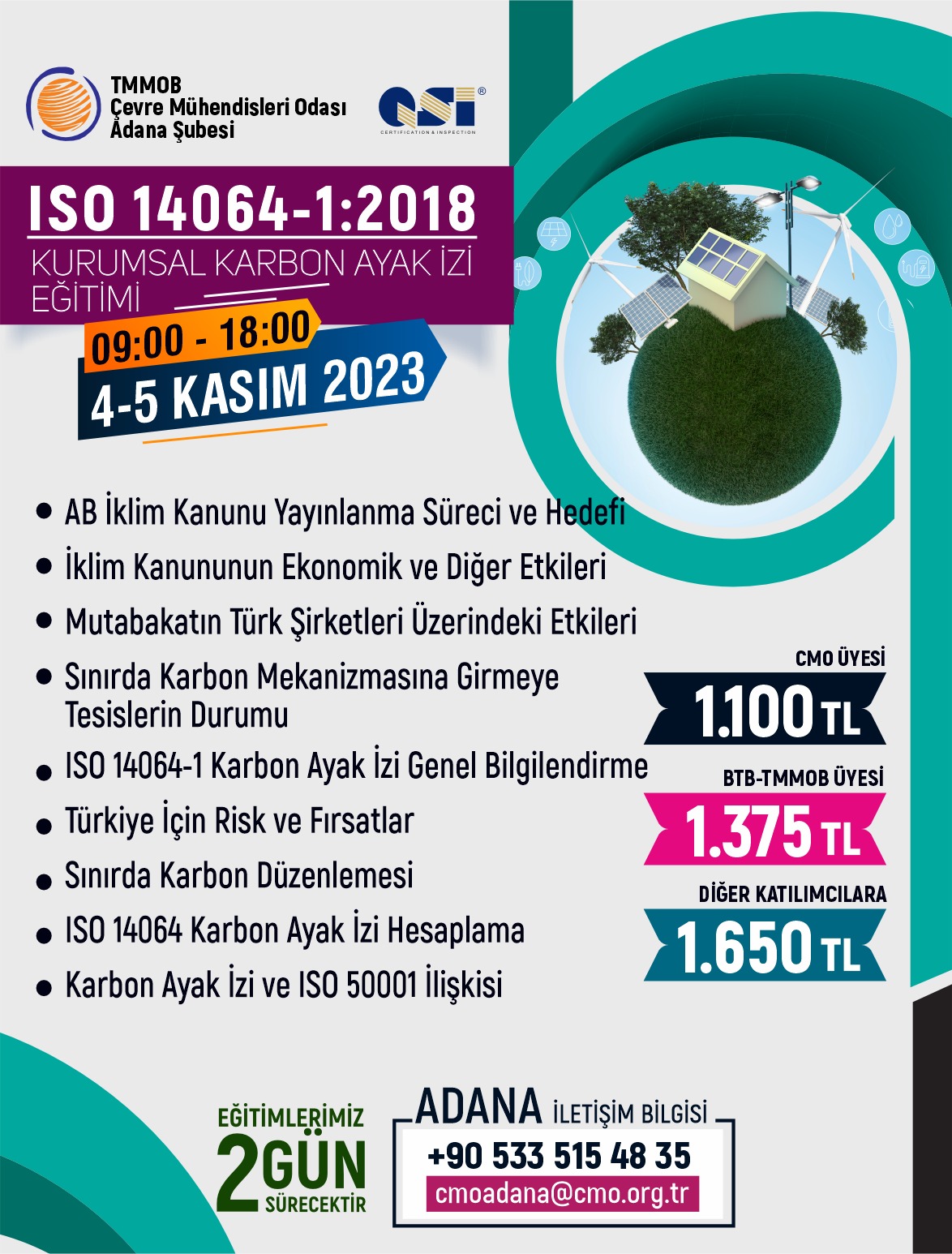 ISO 14064-1:2018 KURUMSAL KARBON AYAK İZİ BİLGİLENDİRME EĞİTİMİ