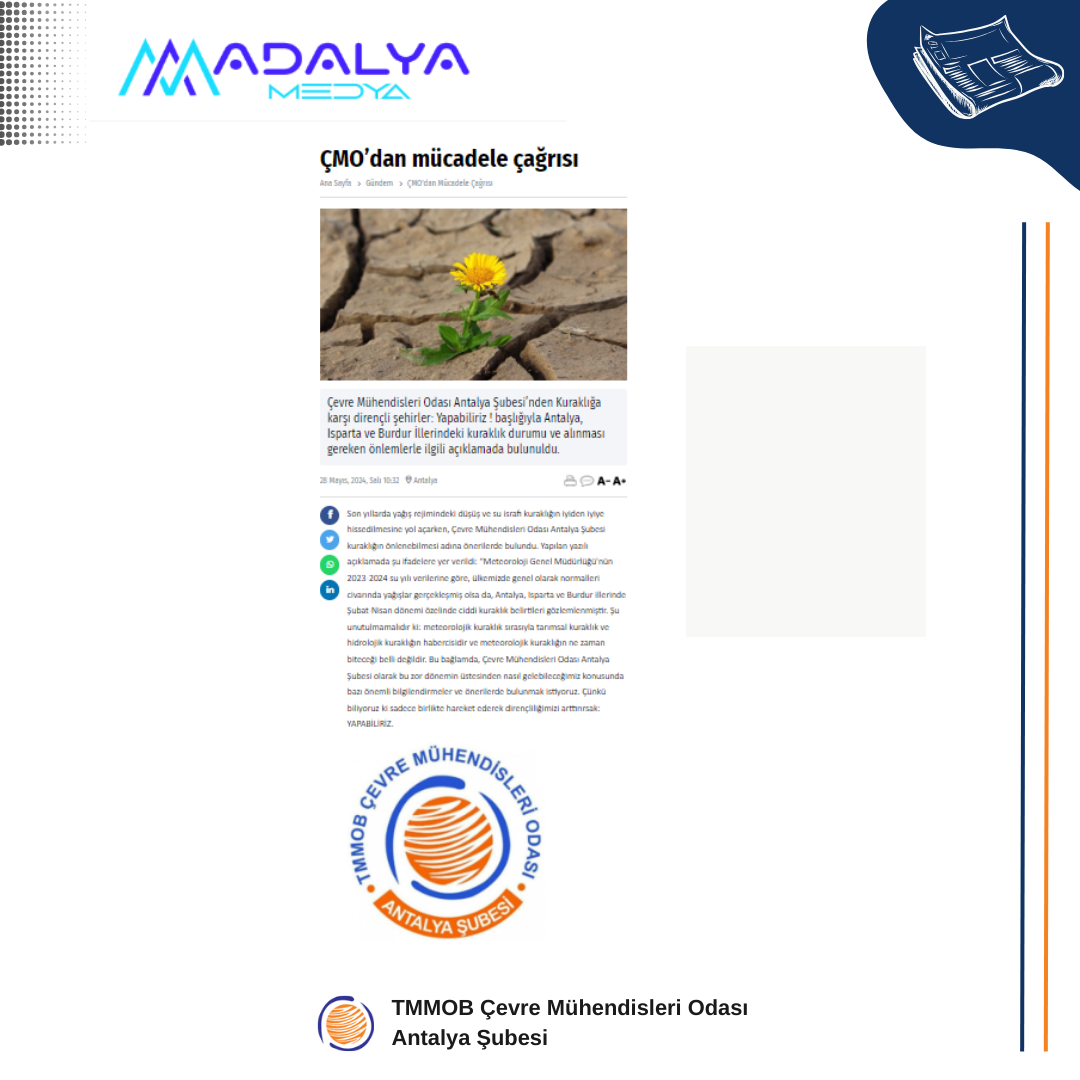 BASINDA YER ALAN KURAKLIK KONULU HABERİMİZ