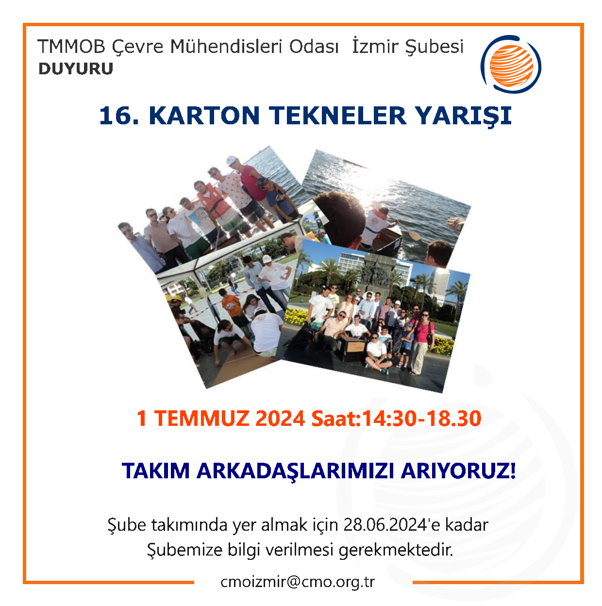 16. KARTONDAN TEKNELER YARIŞINDA TAKIM ARKADAŞLARIMIZI ARIYORUZ!