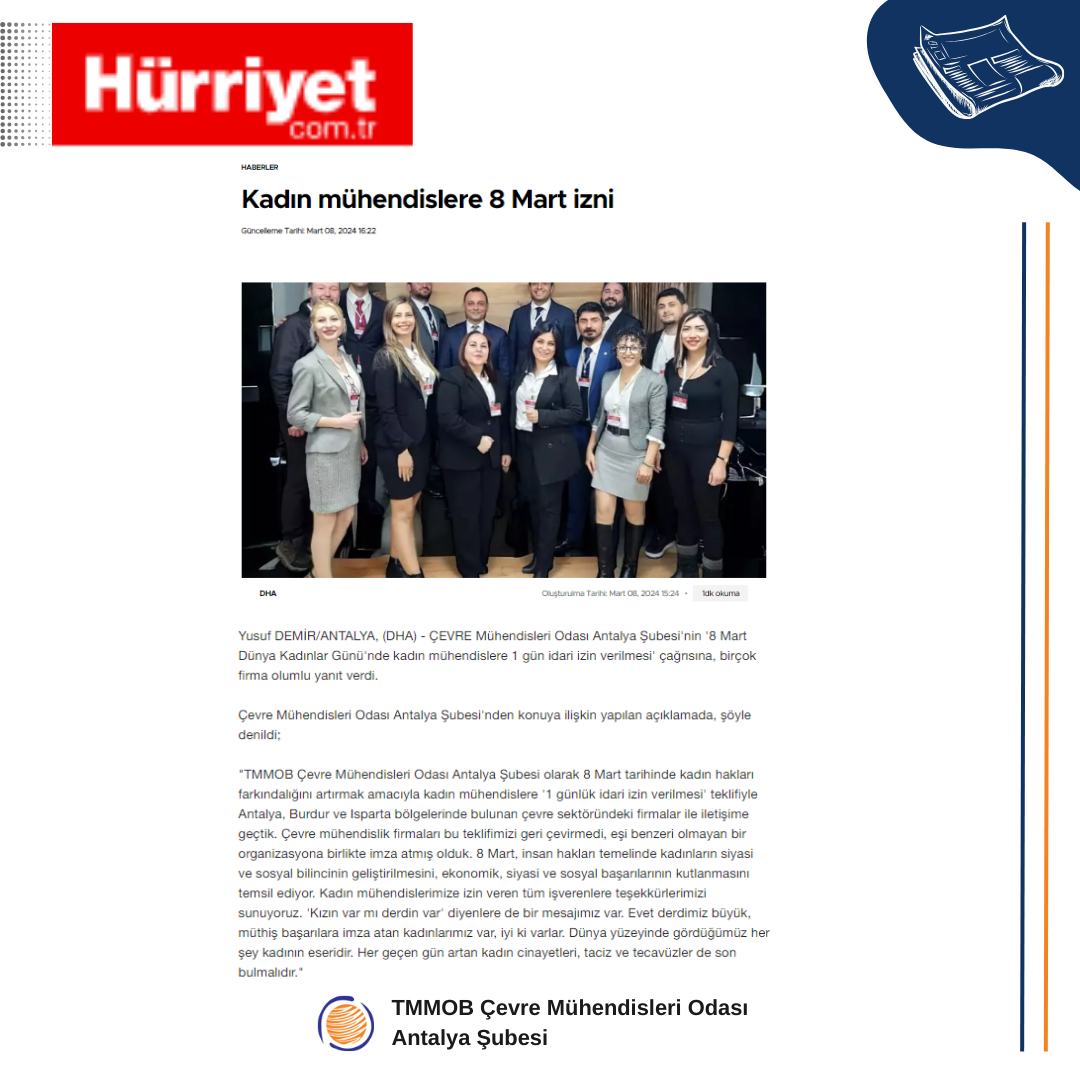 BASINDA YER ALAN ODAMIZ HABERLERİ  "KADINLAR HER YERDE, 8 MARTTA İDARİ İZİNDE!"