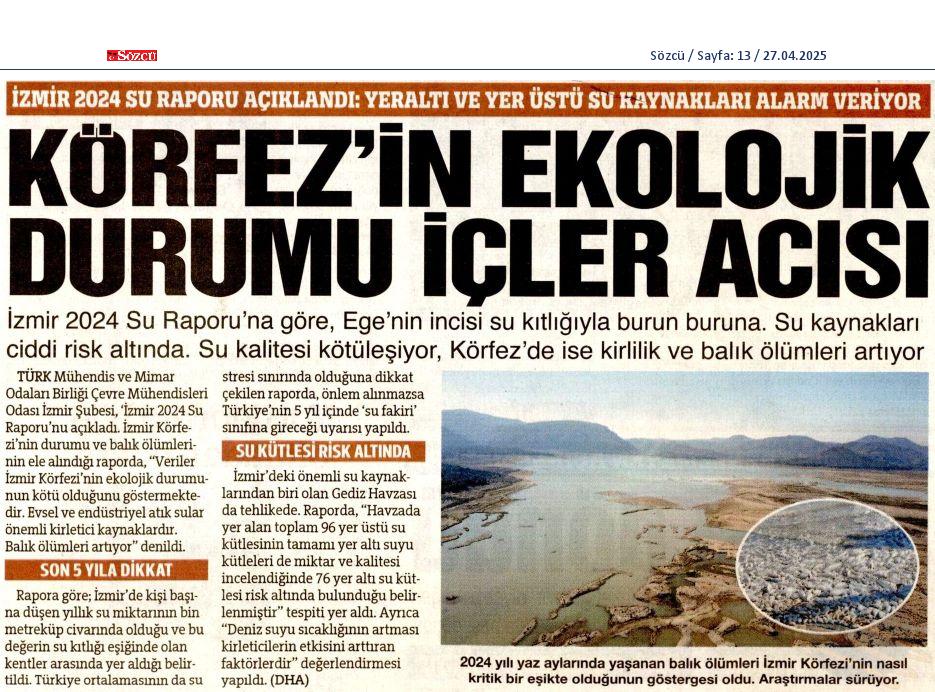 2024 İZMİR SU ROPURUMUZA İLİŞKİN BASIN HABERLERİ
