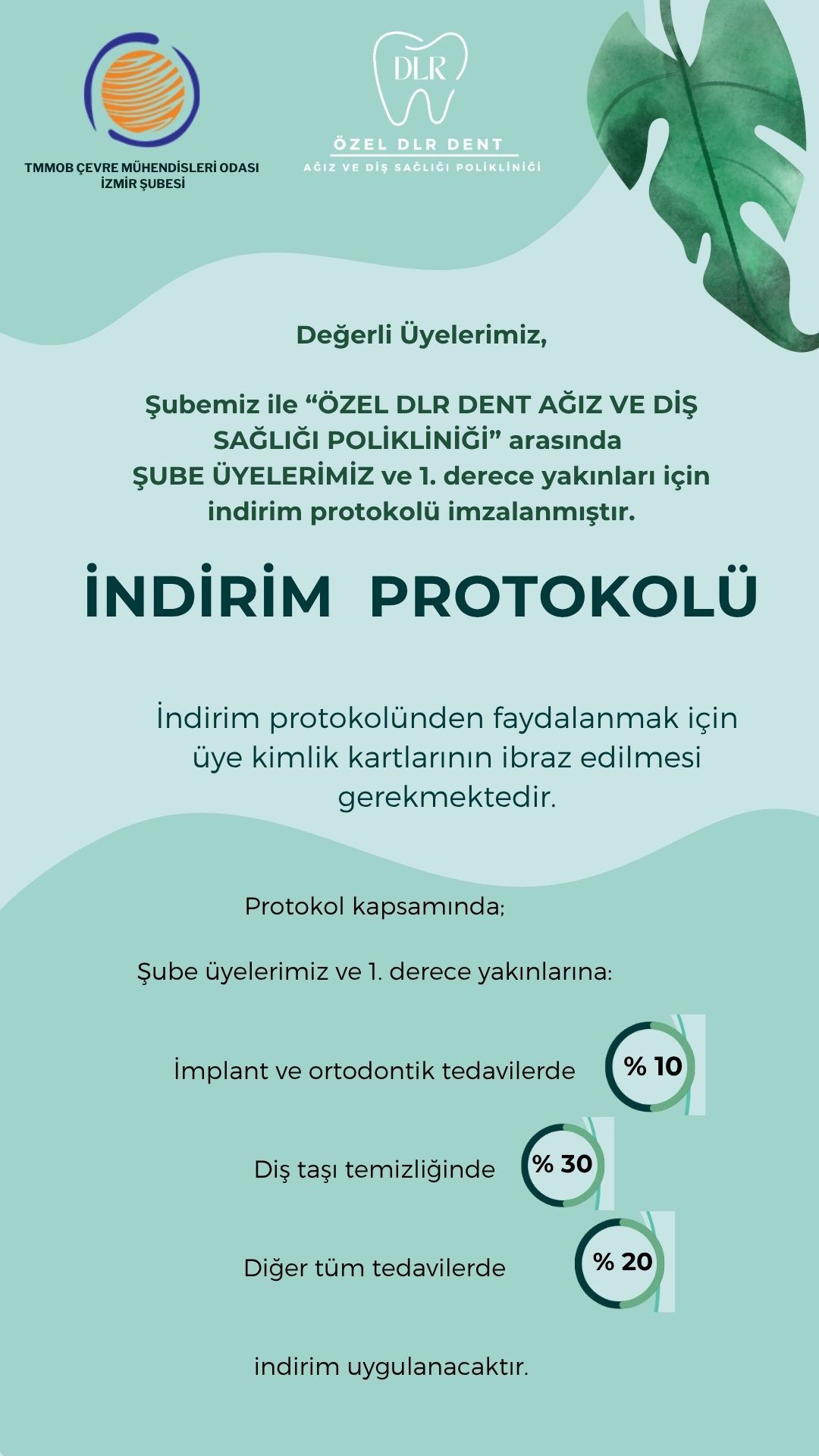 ÖZEL DLR DENT AĞIZ VE DİŞ SAĞLIĞI POLİKLİNİĞİ İLE İNDİRİM PROTOKOLÜ İMZALADIK!