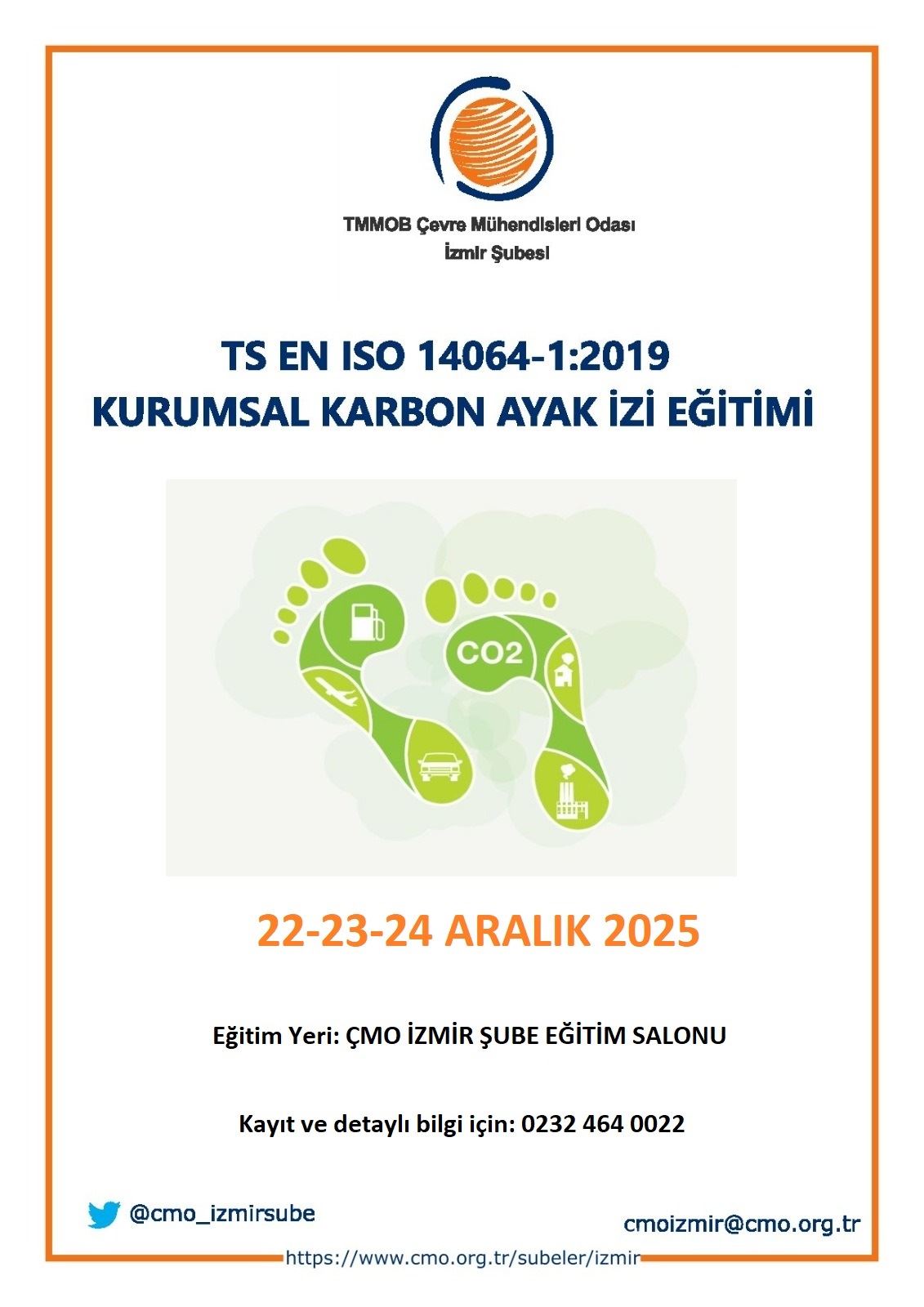 DUYURU: ISO 14064-1:2019 KURUMSAL KARBON AYAK İZİ EĞİTİMİ