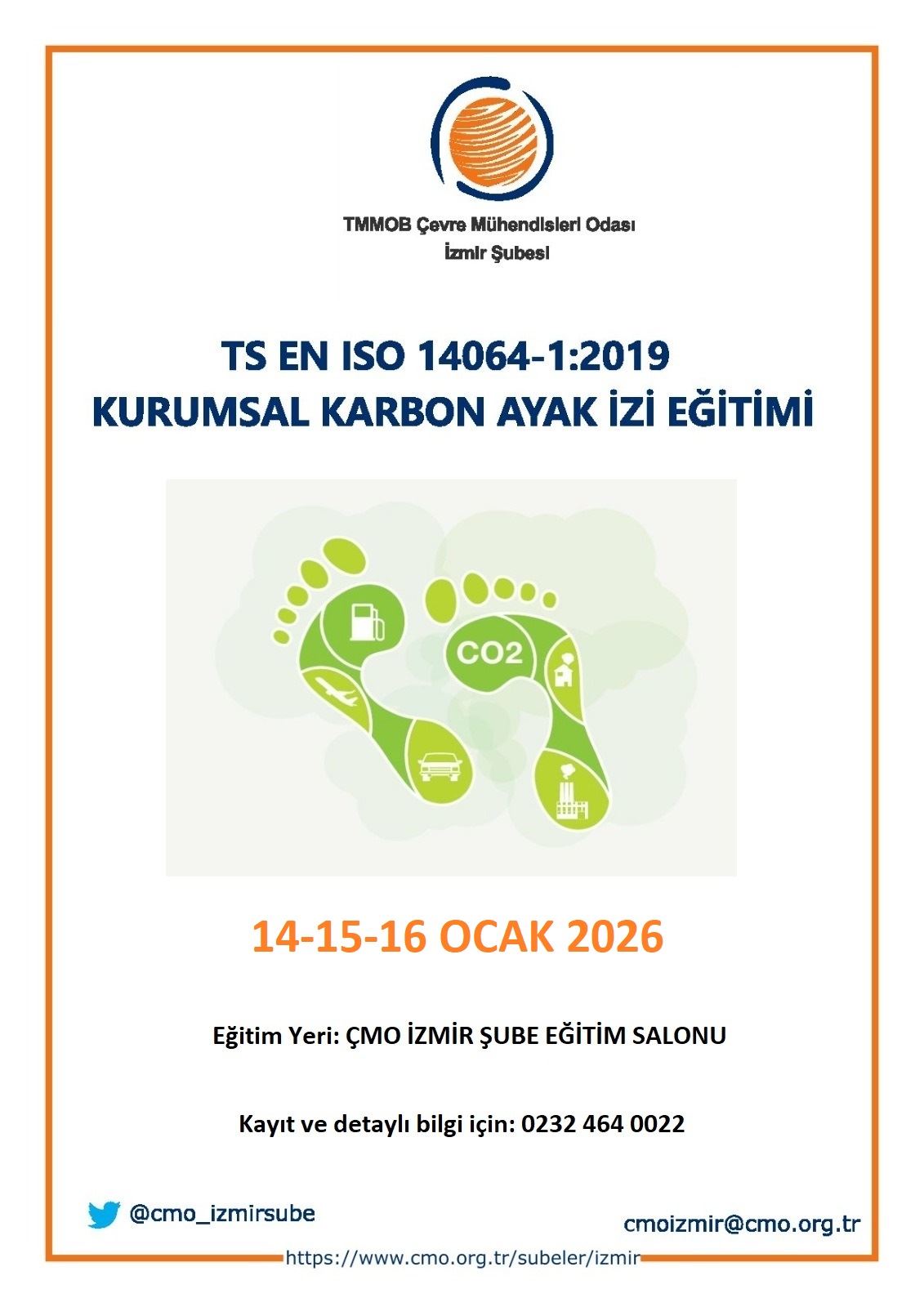 ISO 14064-1:2019 KURUMSAL KARBON AYAK İZİ EĞİTİMİ HK. (Yüz yüze)
