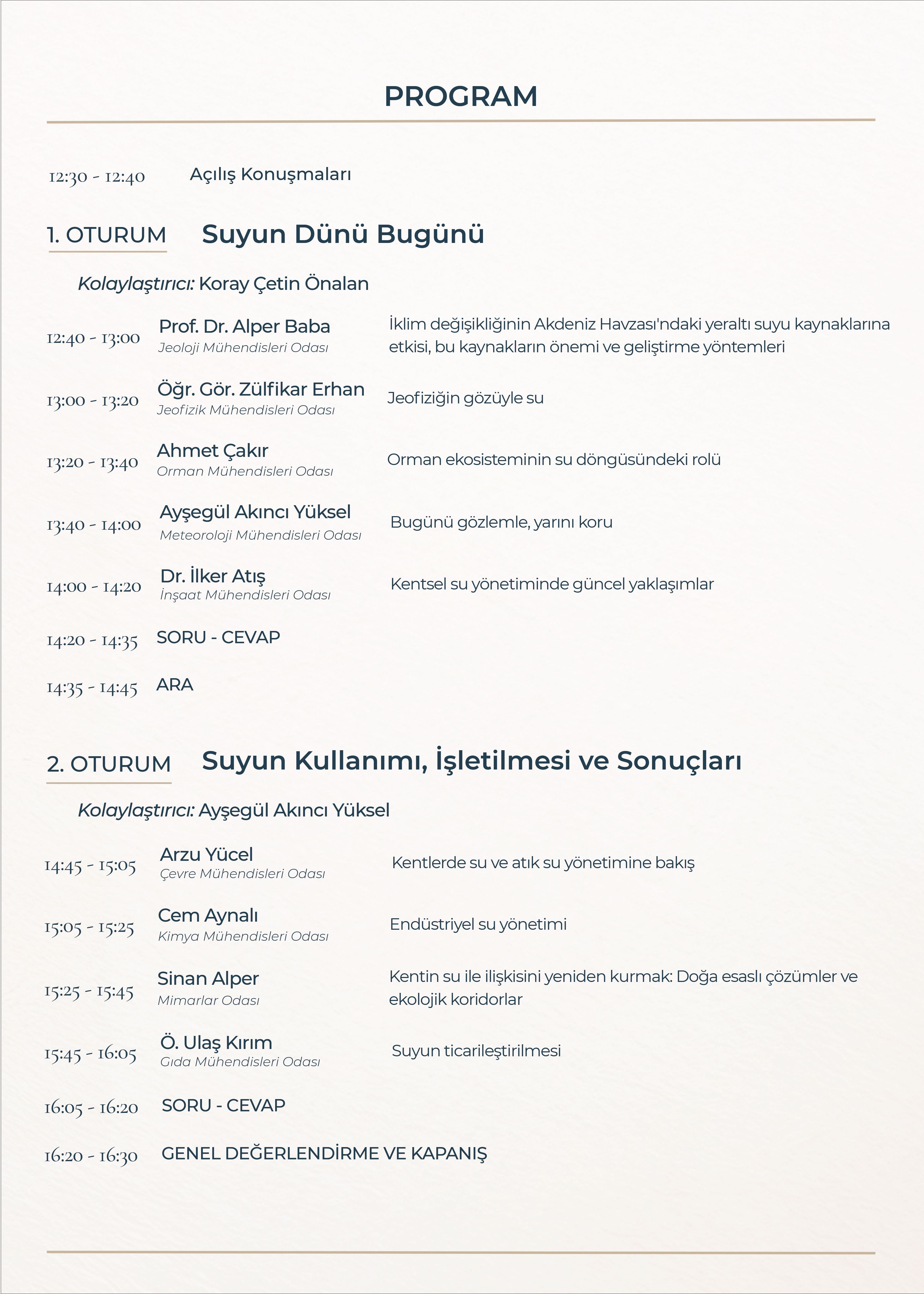 SU: KAYNAK, YÖNETİM, GELECEK PANELİ 