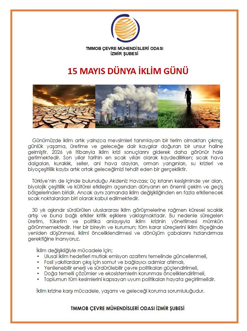 15 MAYIS DÜNYA İKLİM GÜNÜ