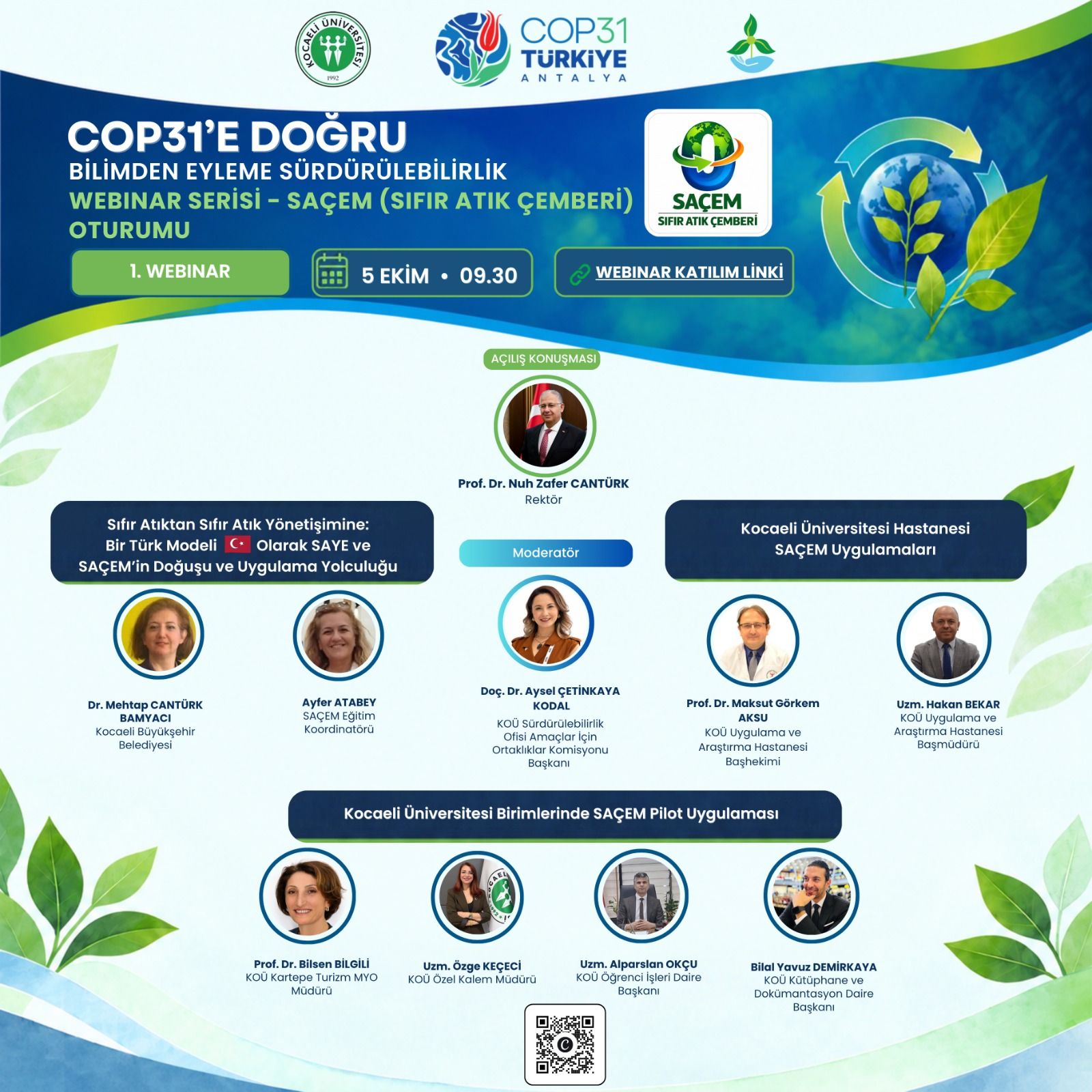 COP31'e Doğru: Bilimden Eyleme Sürdürülebilirlik Webinar Serisi Başlıyor.   