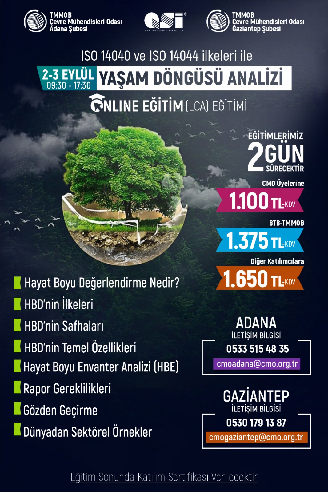 YAŞAM DÖNGÜSÜ ANALİZİ EĞİTİMİ.