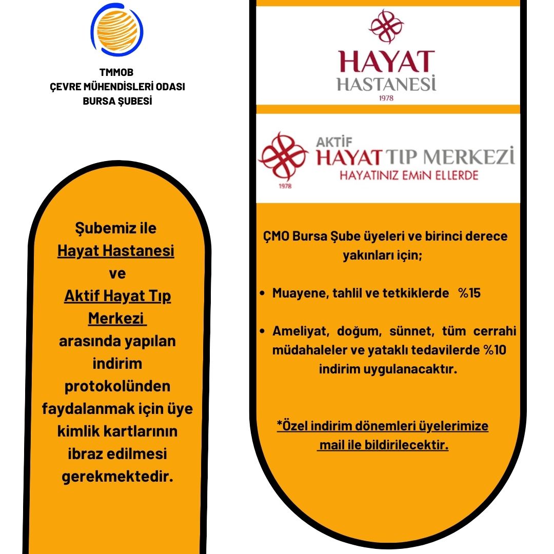 HAYAT HASTANESİ VE AKTİF HAYAT TIP MERKEZİ İNDİRİM DUYURUSU
