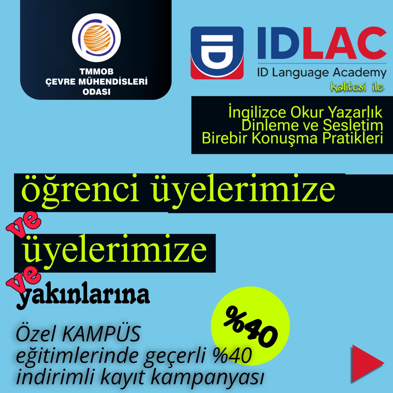 ID LANGUAGE ACADEMY %40 İNDİRİM KAMPANYASI