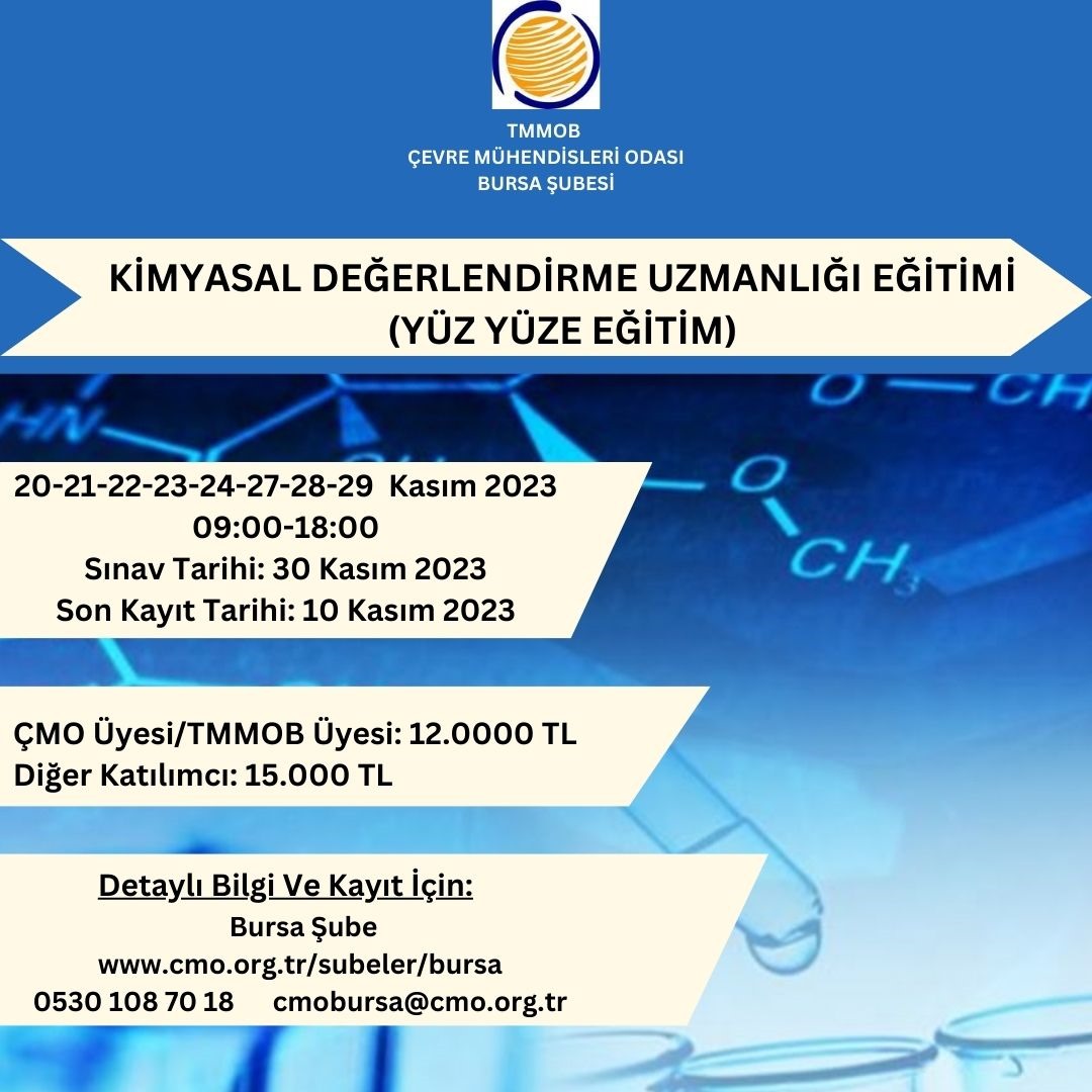 KİMYASAL DEĞERLENDİRME UZMANI EĞİTİMİ (YÜZ YÜZE EĞİTİMİ)