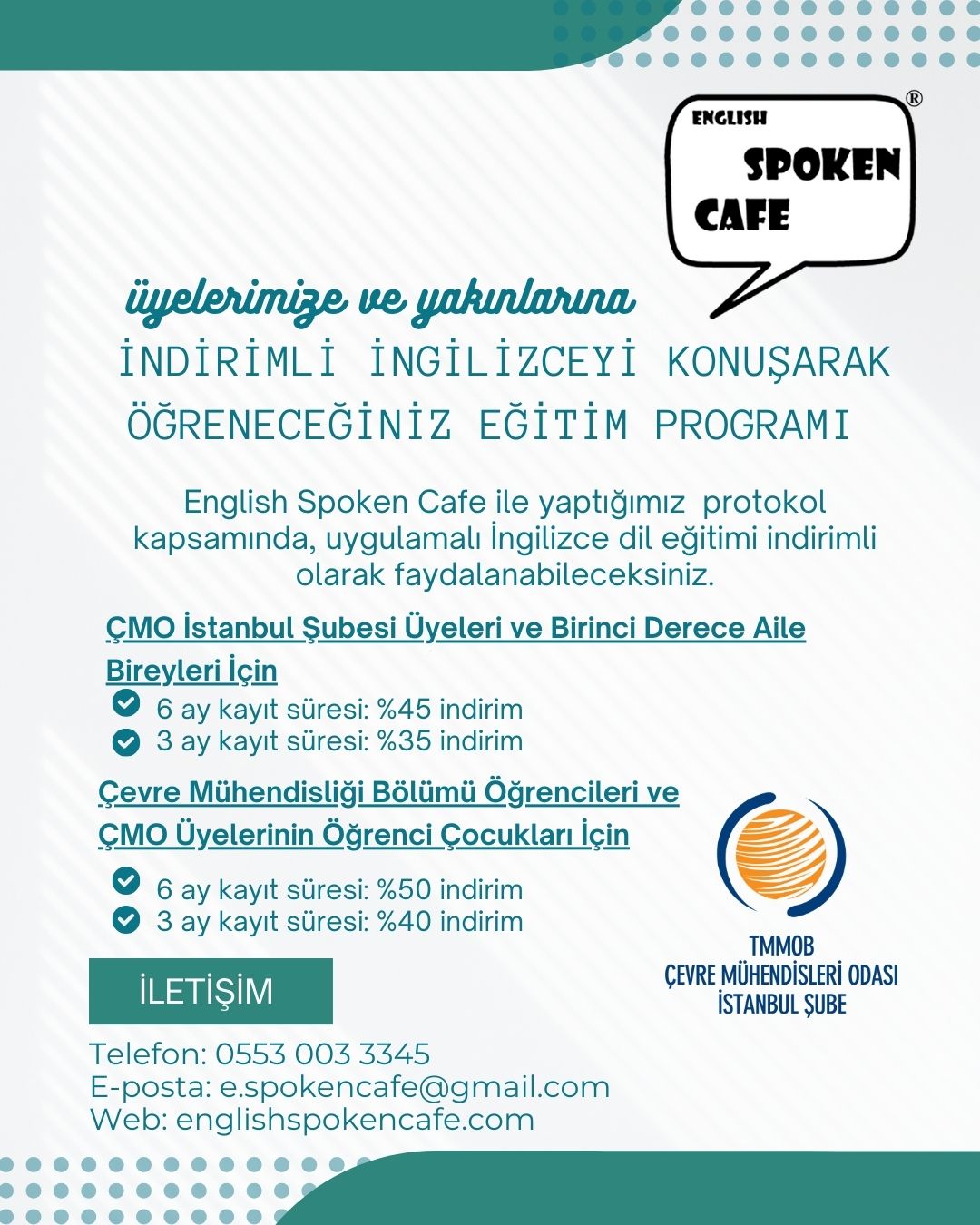 Duyuru: English Spoken Cafe İle İndirimli İngilizceyi Konuşarak Öğreneceğiniz Eğitim Programı Fırsatı!