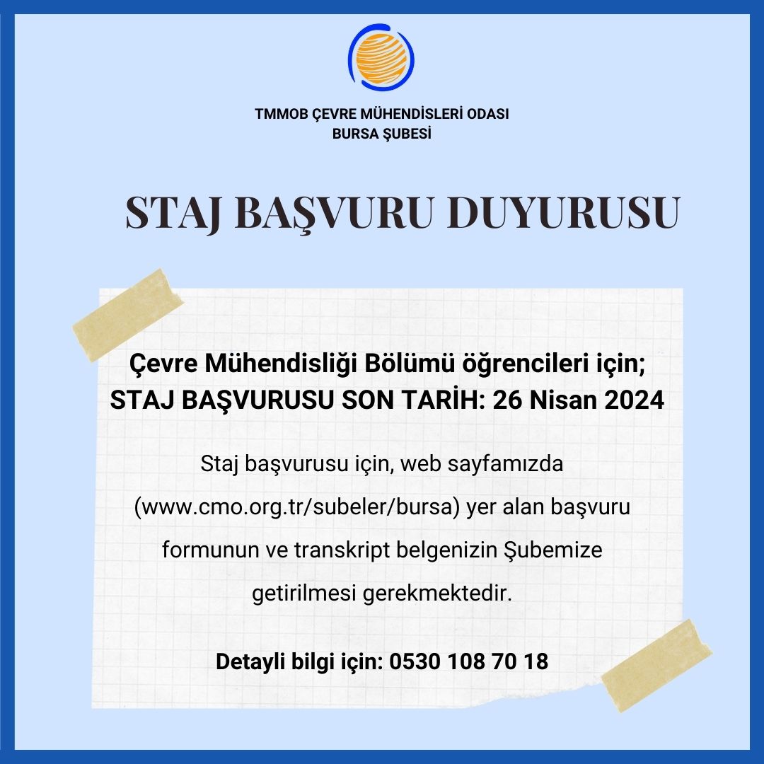 STAJ BAŞVURU DUYURUSU 2024