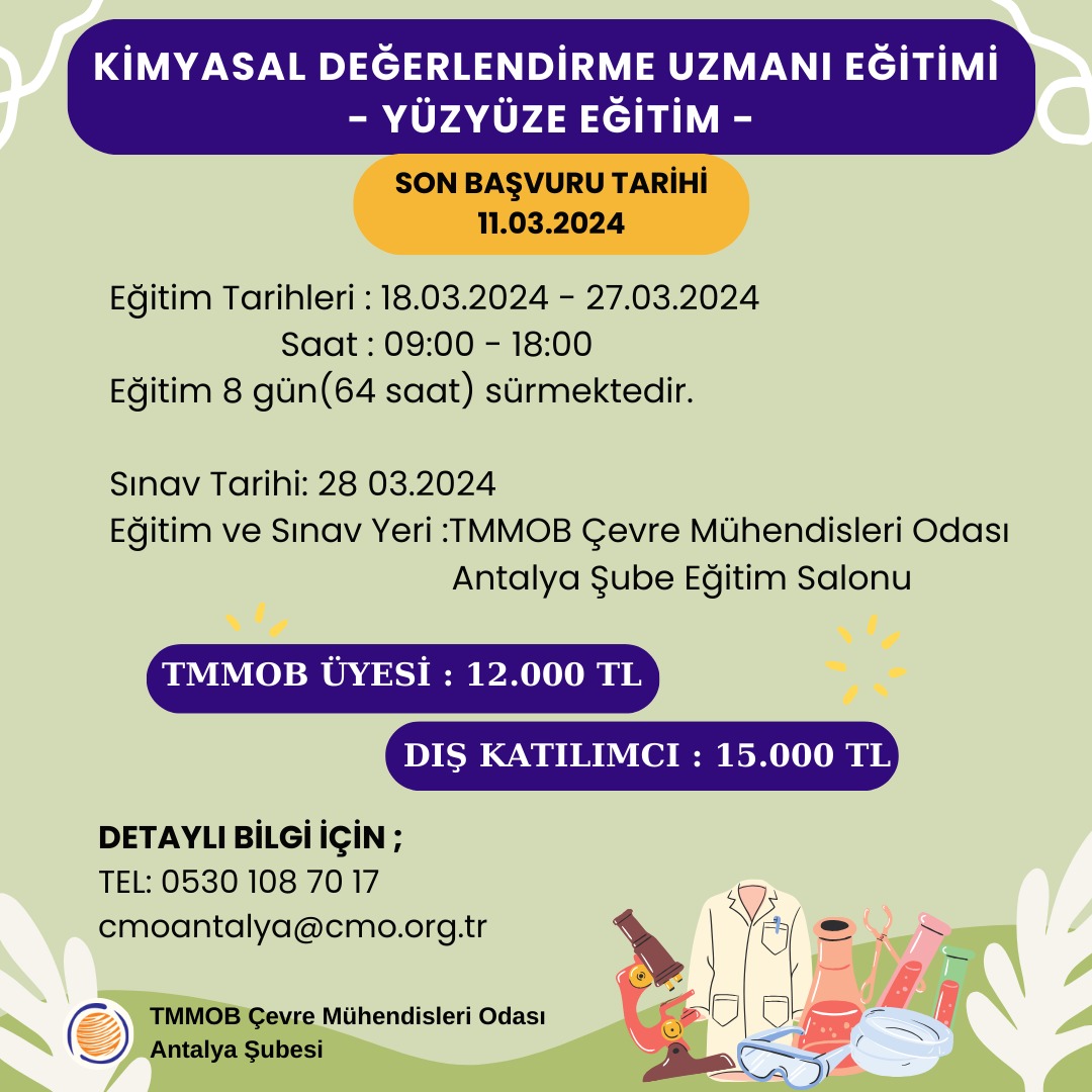 KİMYASAL DEĞERLENDİRME UZMANI EĞİTİMİ 