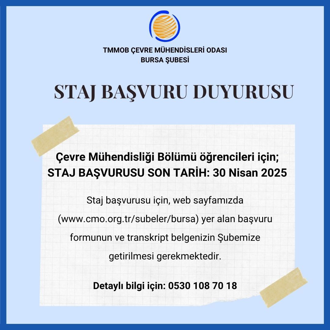 STAJ BAŞVURU DUYURUSU 2025