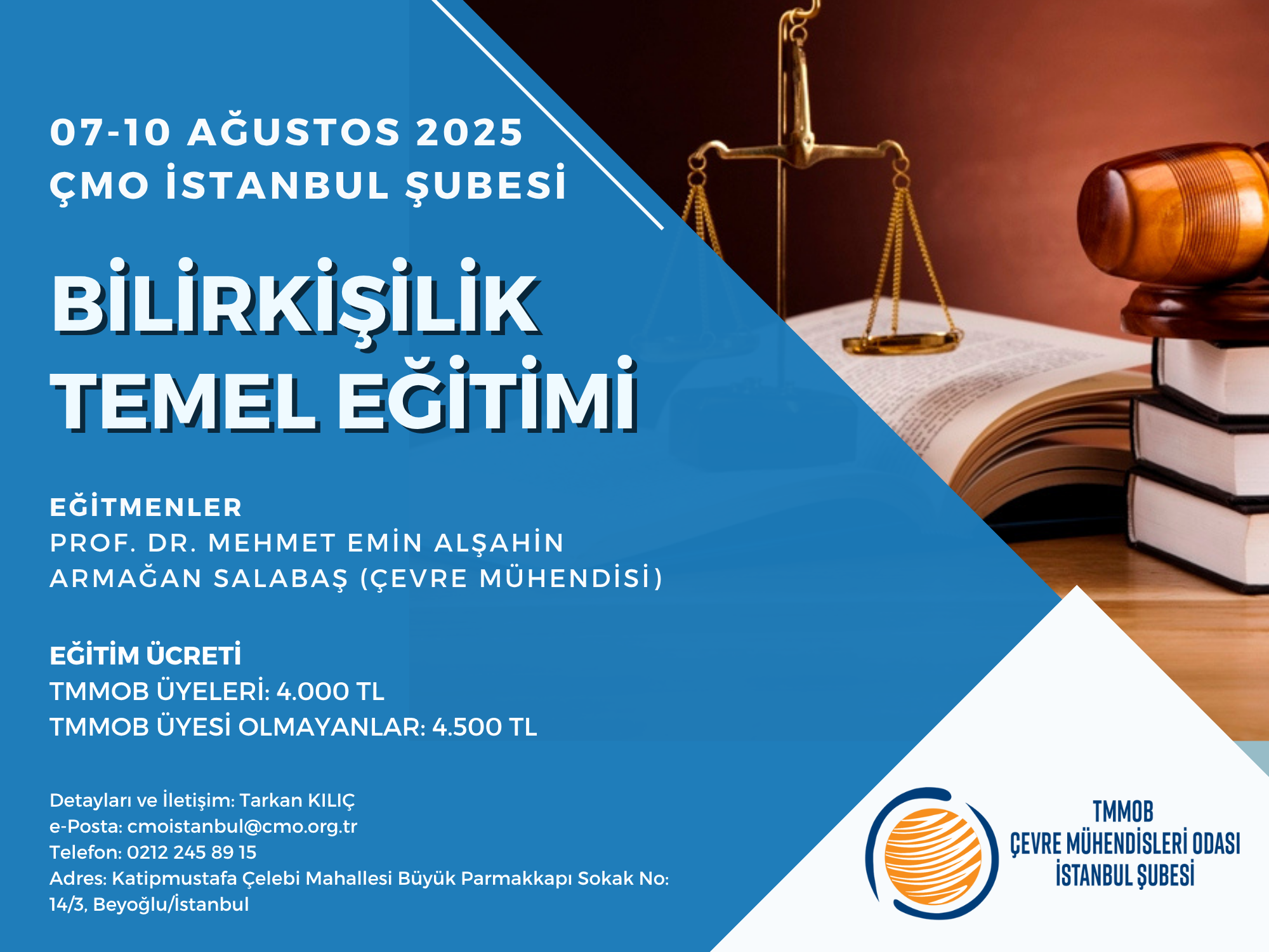 BİLİRKİŞİLİK TEMEL EĞİTİMİ (YÜZ YÜZE) 07 – 10 Ağustos 2025 | İstanbul