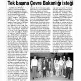 TEK BAŞINA ÇEVRE BAKANLIĞI İSTEĞİ(ADANA GÜNAYDIN GAZETESİ)