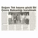 DOĞAN: TEK BAŞINA GÜÇLÜ BİR ÇEVRE BAKANLIĞI KURULMALI(ADANA ÇUKUROVA BARIŞ GAZETESİ)