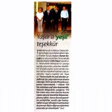 YAŞAR`A YEŞİL TEŞEKKÜR(CUMHURİYET GAZETESİ ANKARA EKİ)