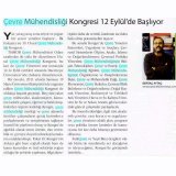 ÇEVRE MÜHENDİSLİĞİ KONGRESİ 12 EYLÜLDE BAŞLIYORSU VE ÇEVRE TEKNOLOJİLERİ DERGİSİ)