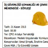 İŞ GÜVENLİĞİ UZMANLIĞI VE ÇEVRE MÜHENDİSİSÖYLEŞİSİ