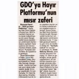 GDO`YA HAYIR PLATFORMU`NUN MISIR ZAFERİCUMHURİYET GAZETESİ)