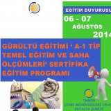 GÜRÜLTÜ EĞİTİMİ  A-1 TİP TEMEL EĞİTİM VE SAHA ÖLÇÜMLERİ SERTİFİKA EĞİTİM PROGRAMI