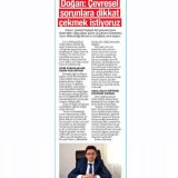 BAŞKANIMIZ SN. KENAN DOĞAN`IN ÇEVRESEL PAYLAŞIM SEMPOZYUMUMUZ İLE İLGİLİ AÇIKLAMASININ BASIN YANSIMALARI...