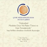 4. GELENEKSEL GALA YEMEĞİ VE MESLEKTE ONUR YILI PLAKET ÖDÜL TÖRENİ