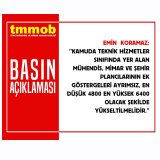 KAMUDA ÇALIŞAN MÜHENDİS, MİMAR VE ŞEHİR PLANCISI ÜCRETLERİ İYİLEŞTİRİLMELİ VE EK GÖSTERGE 6400 SEVİYESİNE YÜKSELTİLMELİDİR