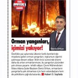 ORMAN YANGINLARI İLE İLGİLİ ÇAĞRIMIZ BASINDA YER BULDU.