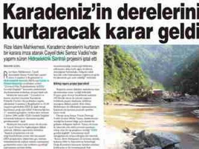 KARADENİZ`İN DERELERİNİ KURTARACAK HABER GELDİ