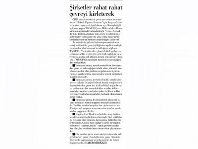 ŞİRKETLER RAHAT RAHAT ÇEVREYİ KİRLETECEK(EVRENSEL GAZETESİ)