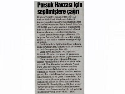 PORSUK HAVZASI İÇİN SEÇİLMİŞLERE ÇAĞRI(ESKİŞEHİR ANADOLU)