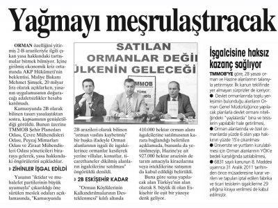 YAĞMAYI MEŞRULAŞTIRACAK(YURT GAZETESİ)