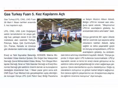 GAS TURKEY FUARI 5. KEZ KAPILARINI AÇTI(DOĞALGAZ DERGİSİ)