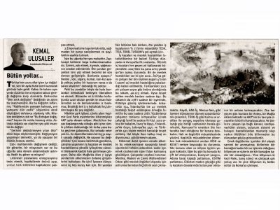 BÜTÜN YOLLAR-KEMAL ULUSALERBİRGÜN GAZETESİ)