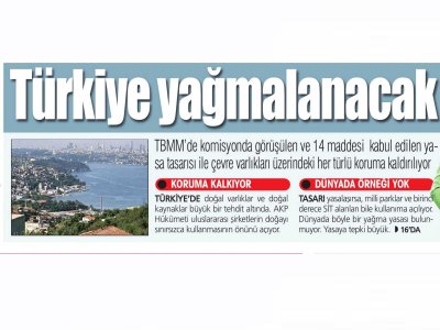 TÜRKİYE YAĞMALANACAK(YURT GAZETESİ)