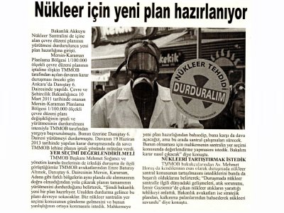 NÜKLEER İÇİN YENİ PLAN HAZIRLANIYOR(NABIZ GAZETESİ)