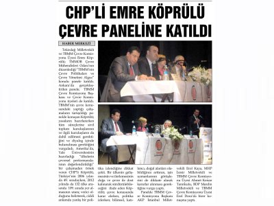 CHP`Lİ EMRE KÖPRÜLÜ ÇEVRE PANELİNE KATILDI(TRAKYA DEMOKRAT GAZETESİ)