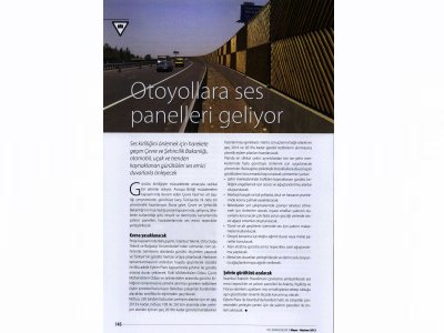OTOYOLLARA SES PANELLERİ GELİYOR(YOL TEKNOLOJİLERİ DERGİSİ)