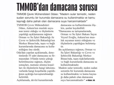 TMMOB`DAN DAMACANA SORUSU(ANKARA İLKE GAZETESİ)