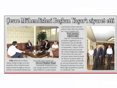 ÇEVRE MÜHENDİSLERİ BAŞKAN YAŞAR`I ZİYARET ETTİ(ANKARA KIRMIZI BEYAZ GAZETESİ)