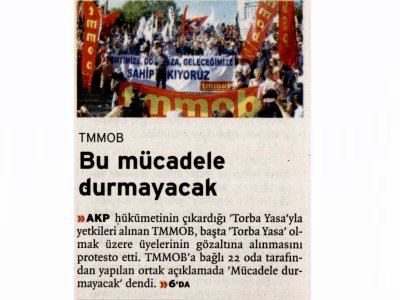BU MÜCADELE DURMAYACAK(BİRGÜN GAZETESİ)