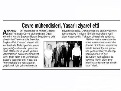 ÇEVRE MÜHENDİSLERİ, YAŞAR`I ZİYARET ETTİ(ANAYURT GAZETESİ)