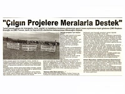 `ÇILGIN PROJELERE MERALARLA DESTEK`(NABIZ GAZETESİ)