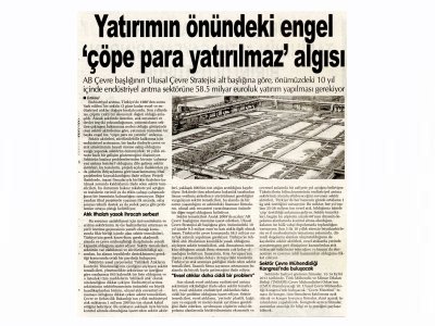 YATIRIMIN ÖNÜNDEKİ ENGEL `ÇÖPE PARA YATIRILMAZ` ALGISI(İSTANBUL İSTİKLAL GAZETESİ)