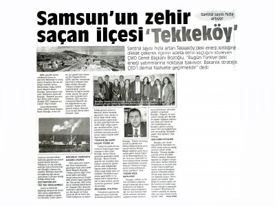 SAMSUN`UN ZEHİR SAÇAN İLÇESİ `TEKKEKÖY`(HEDEF HALK GAZETESİ)
