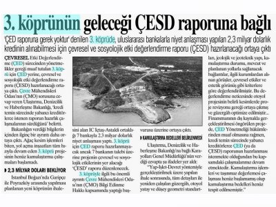 3. KÖPRÜNÜN GELECEĞİ CESD RAPORUNA BAĞLIYURT GAZETESİ)